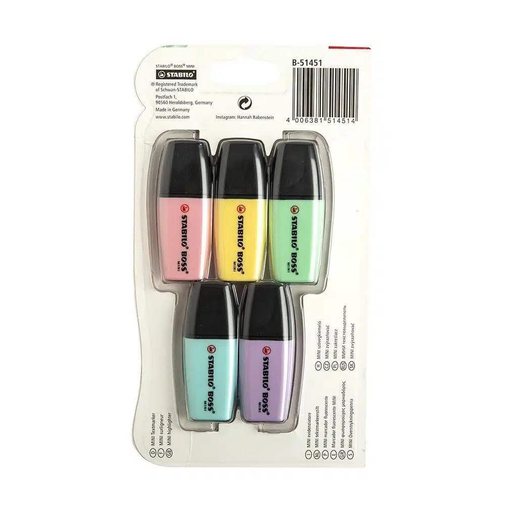 Set de 5 Destacadores Stabilo Boss Mini Pastellove - Imagen 5