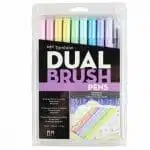 Set de 10 Lápices Punta Pincel y Marcadores Tombow Colores Pasteles