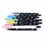 Set de 10 Lápices Punta Pincel y Marcadores Tombow Colores Pasteles - Imagen 2