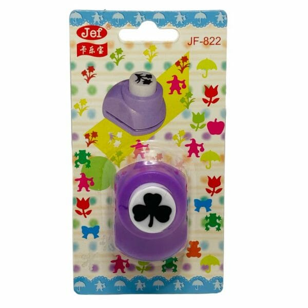 Pequeña Perforadora Morada de 4cm Diseño de Trebol