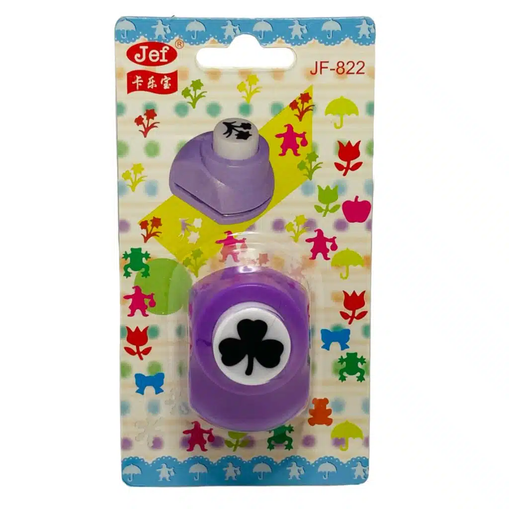 Pequeña Perforadora Morada de 4cm Diseño de Trebol - Imagen 1