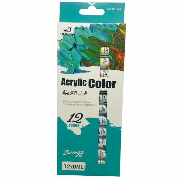 Set de 12 Pinturas 6ml Acrílicas Bomega