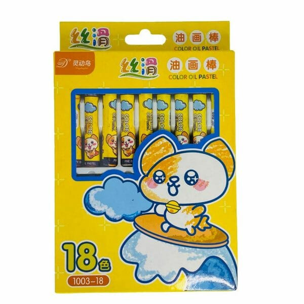 Set de 18 Lápices Pastel al Óleo de Colores Diseño Perrito