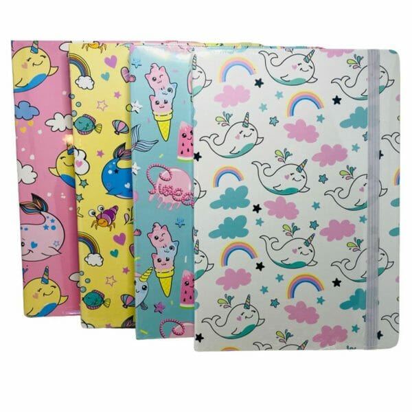 Libreta 95 Hojas Línea Horizontal Modelo Ballena Kawaii (Elige Diseño)
