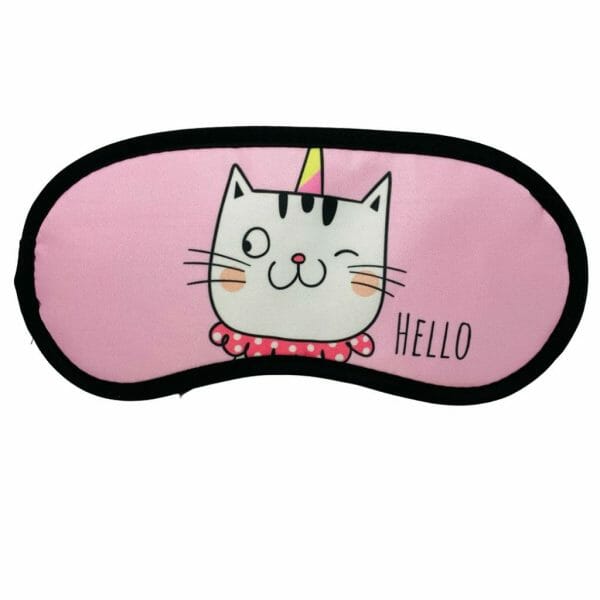 Antifaz para Dormir de Tela Diseño de Gatito Unicornio