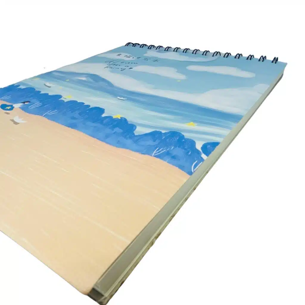 Croquera 50 Hojas Lisas Color Marfil Diseño Paisaje Celeste - Imagen 2