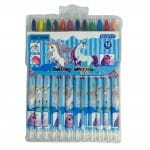 Set de 12 Crayones de Cera Retráctil Diseño de Unicornio