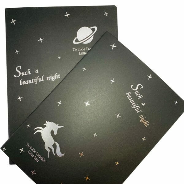 Libreta 28 Hojas Negras Lisas Such a Beautiful Night (Elige Diseño)