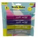 Set de 4 Marcadores Metálicos Punta Biselada