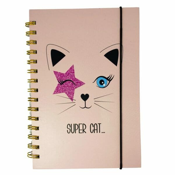 Cuaderno 100 Hojas Matemática 5mm Diseño Super Cat