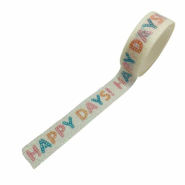 Cinta Washi Tape Escarchado Diseño Happy Days!