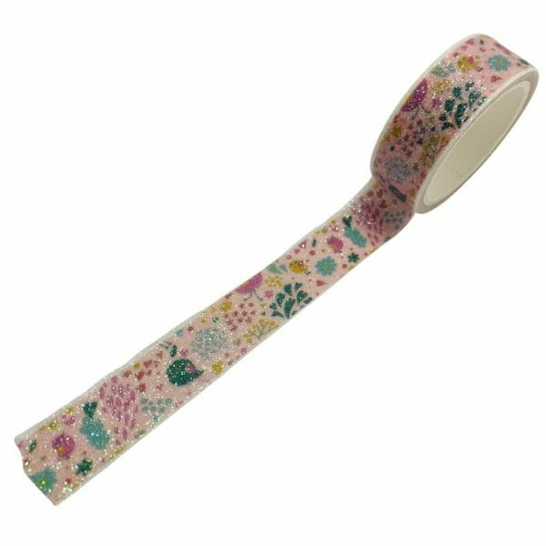 Cinta Washi Tape Escarchado Diseño de Pajaritos