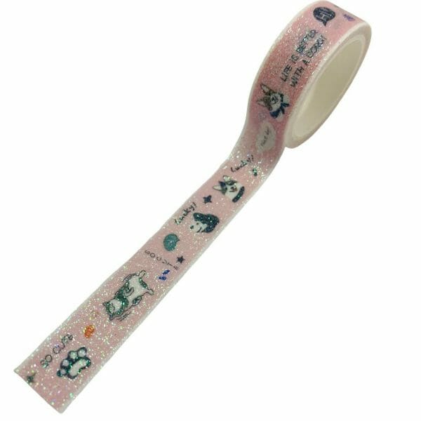 Cinta Washi Tape Escarchado Diseño de Perrito