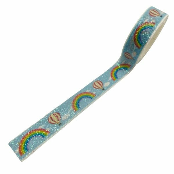 Cinta Washi Tape Escarchado Diseño de Arcoíris