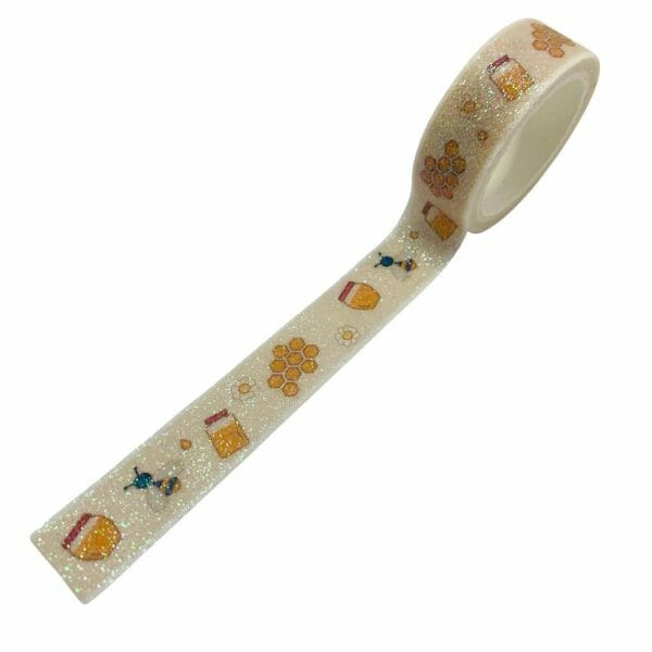 Cinta Washi Tape Escarchado Diseño de Abejita