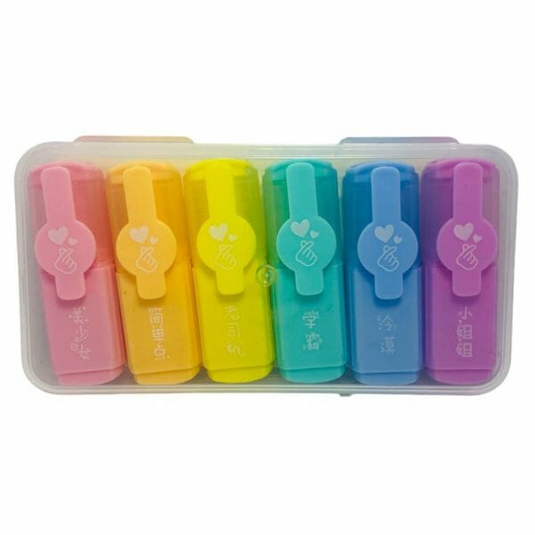 Set de 6 Mini Destacadores Tonos Fluorescentes