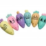 Set de 6 Mini Destacadores Forma de Zanahoria Kawaii Tonos Fluorescentes - Imagen 2