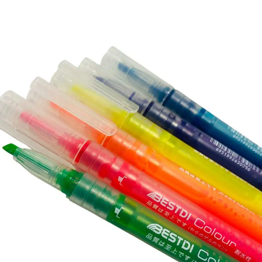 Set de 6 Destacadores Líquidos Tonos Fluorescentes Bestdi - Imagen 3