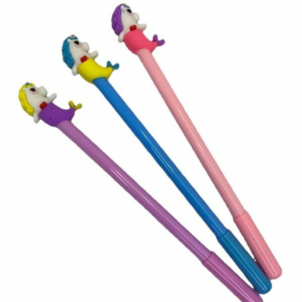 Lápiz Tinta Gel Azul Modelo de Sirena Unicornio (Elige Color)