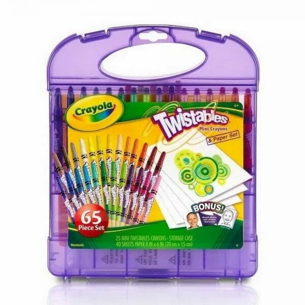 Set de 25 Mini Crayones Girables Crayola + 40 Hojas