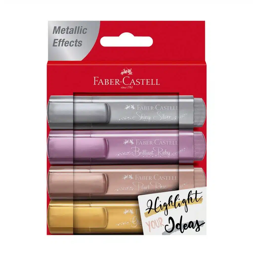 Set de 4 Destacadores Metálicos Faber-Castell - Imagen 1