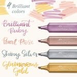 Set de 4 Destacadores Metálicos Faber-Castell - Imagen 3