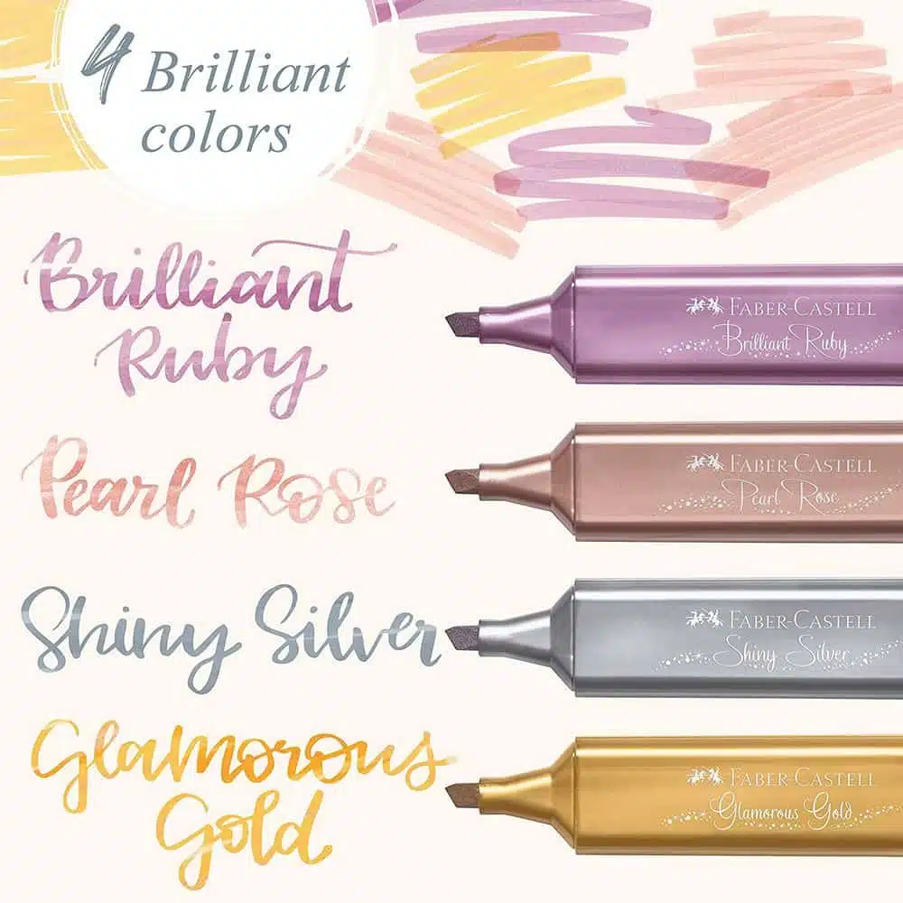 Set de 4 Destacadores Metálicos Faber-Castell - Imagen 3