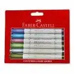 Set de 6 Marcadores Punta Pincel Metálicos Faber-Castell