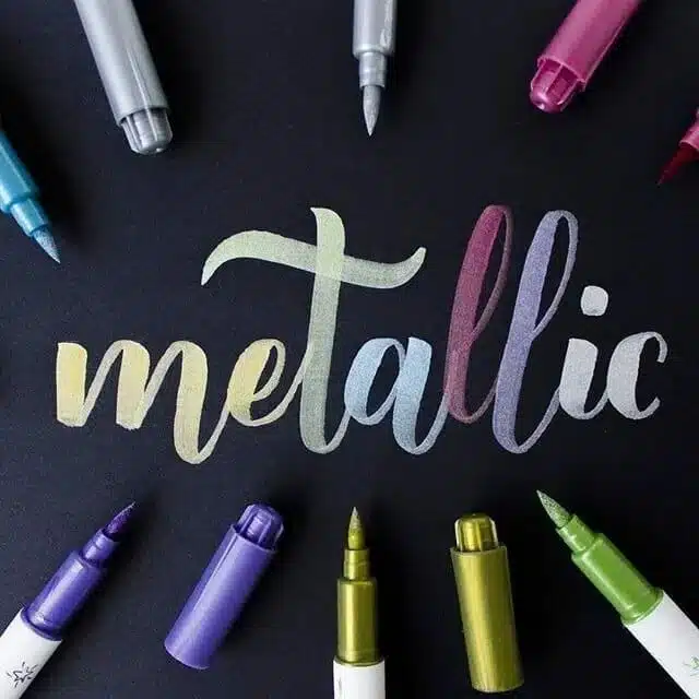 Set de 6 Marcadores Punta Pincel Metálicos Faber-Castell - Imagen 3