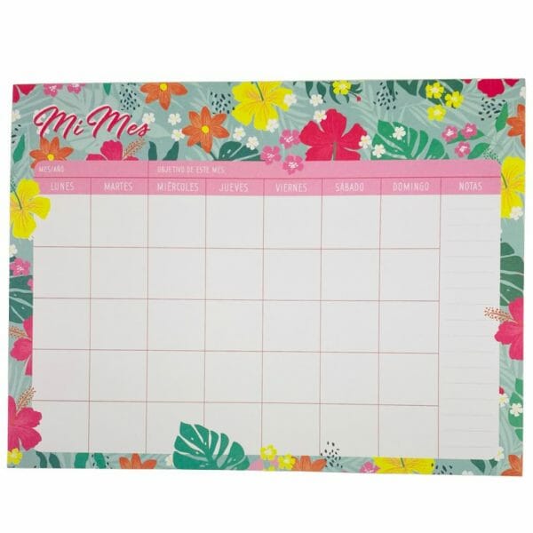 Planner 30 Hojas Mensual Diseño de Flores