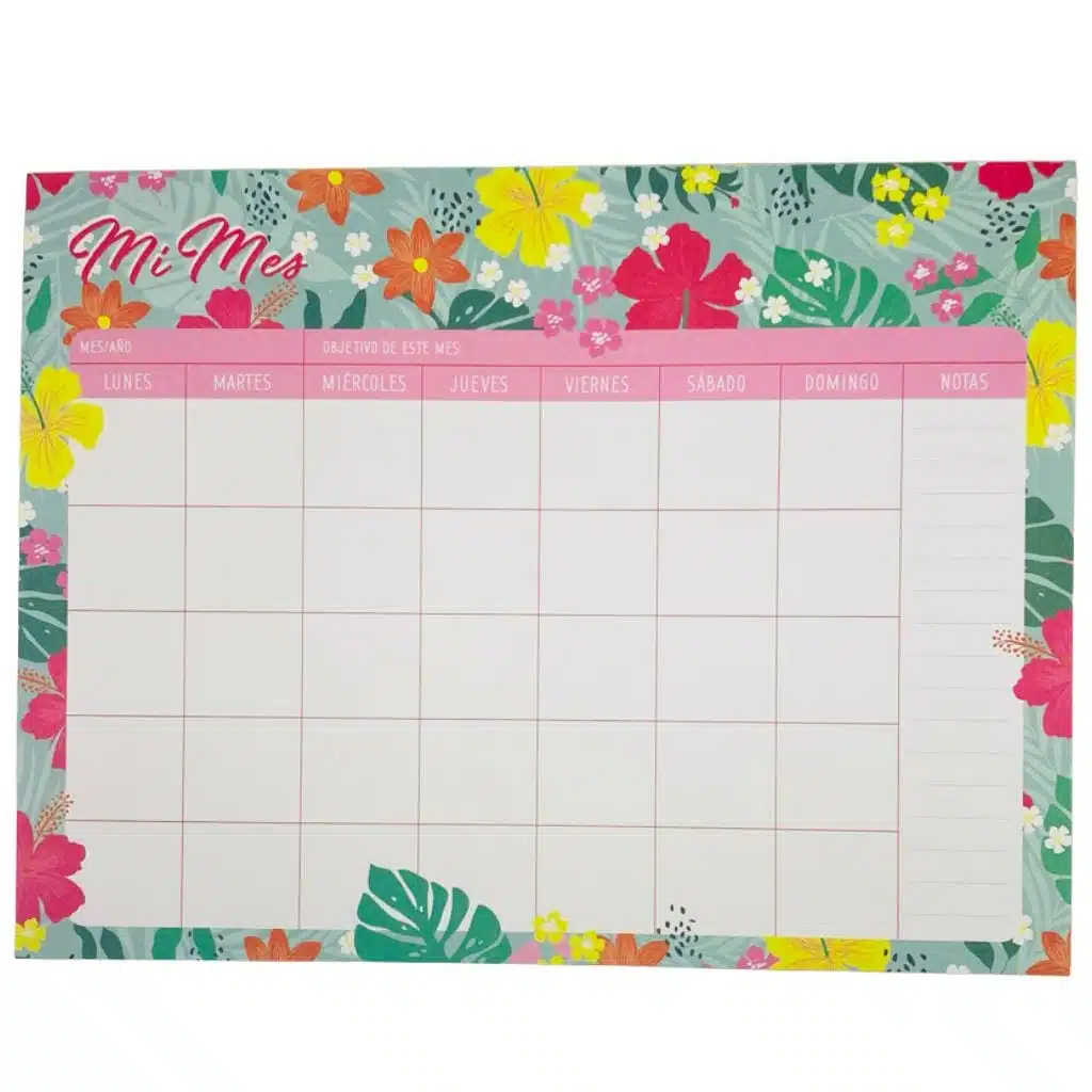7382818122949-3 Planner 30 Hojas Mensual Diseño de Flores - Imagen 1