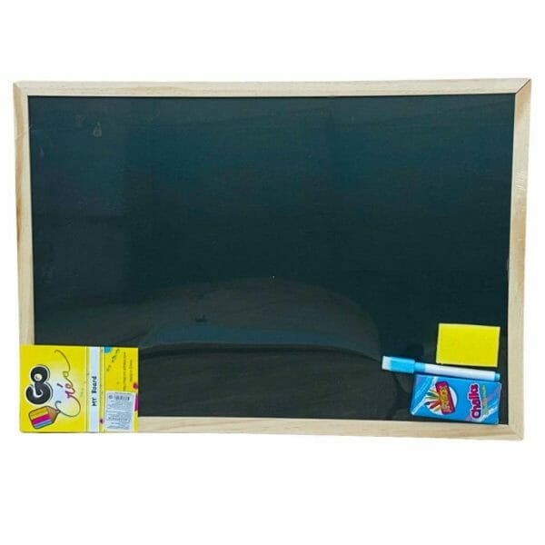 Pizarra Doble (Tiza y Blanca) 40cm x 30cm + 4 Tizas + Marcador + Borrador
