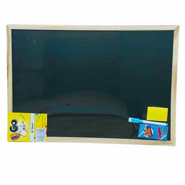 Pizarra Doble (Tiza y Blanca) 50cm x 35cm + 4 Tizas + Marcador + Borrador