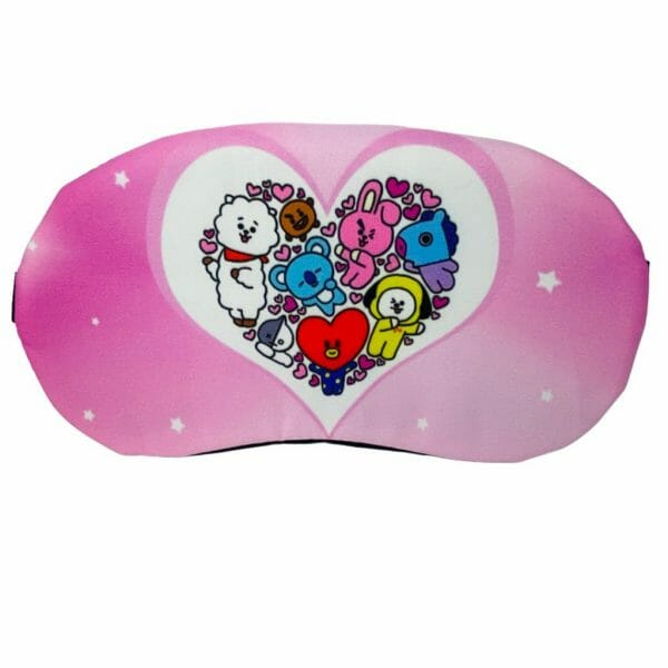 Antifaz para Dormir de Tela Diseño de Personajes BT21 Rosado