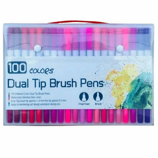 Set de 100 Lápices Punta Pincel y Marcador