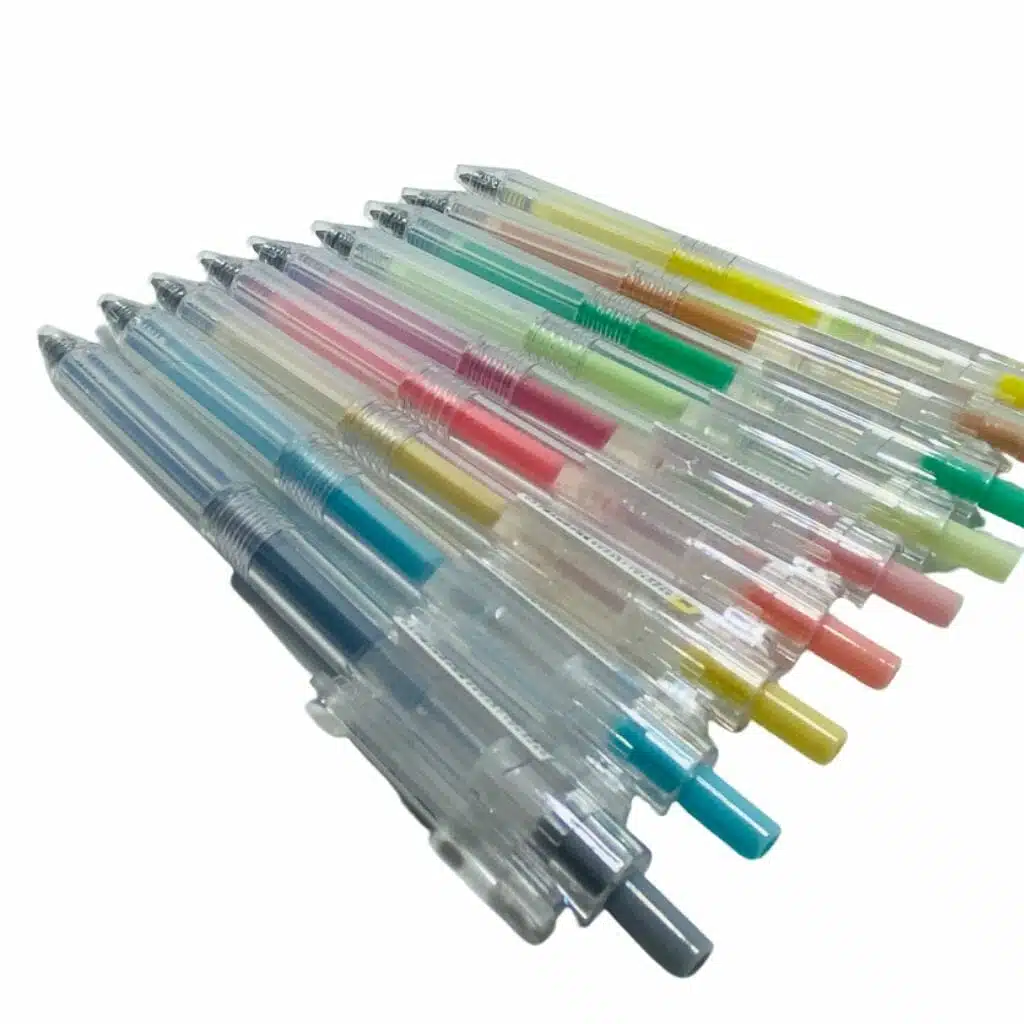 Set de 9 Lápices Tinta Gel de Colores Retráctiles 0.5mm Morandi Lavanda - Imagen 2