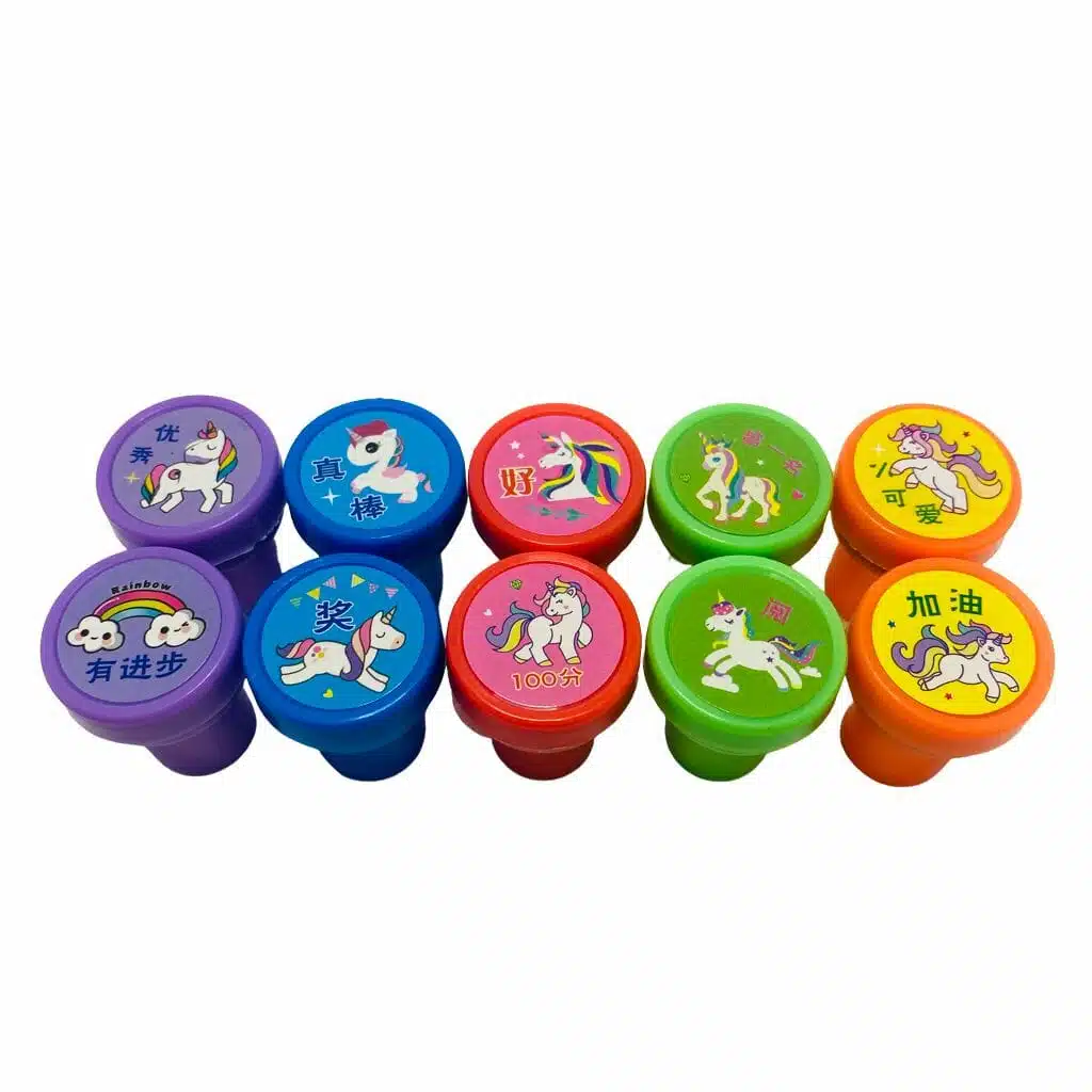 Set de 10 Timbres de Colores Diseño de Unicornio - Imagen 2