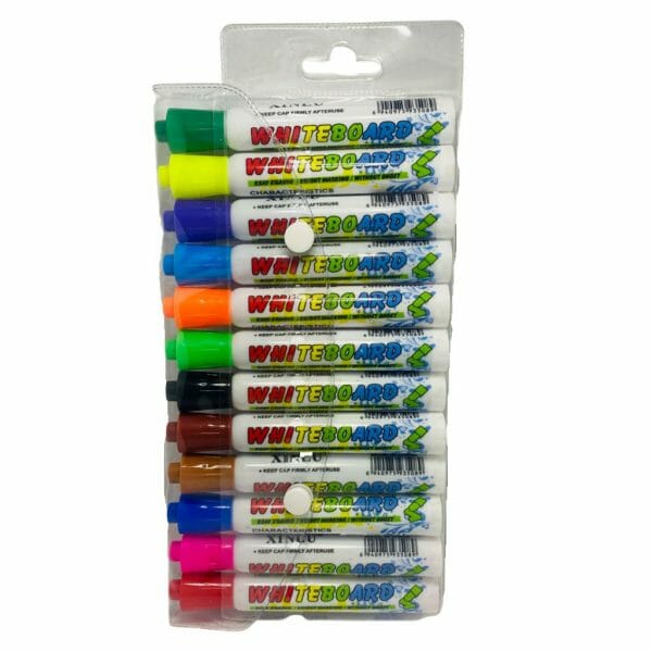 Set de 12 Plumones de Pizarra de Colores Whiteboard
