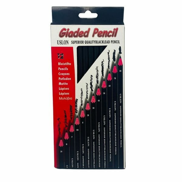 Set de 12 Lápices Grafito Uslon (Distinta Dureza)