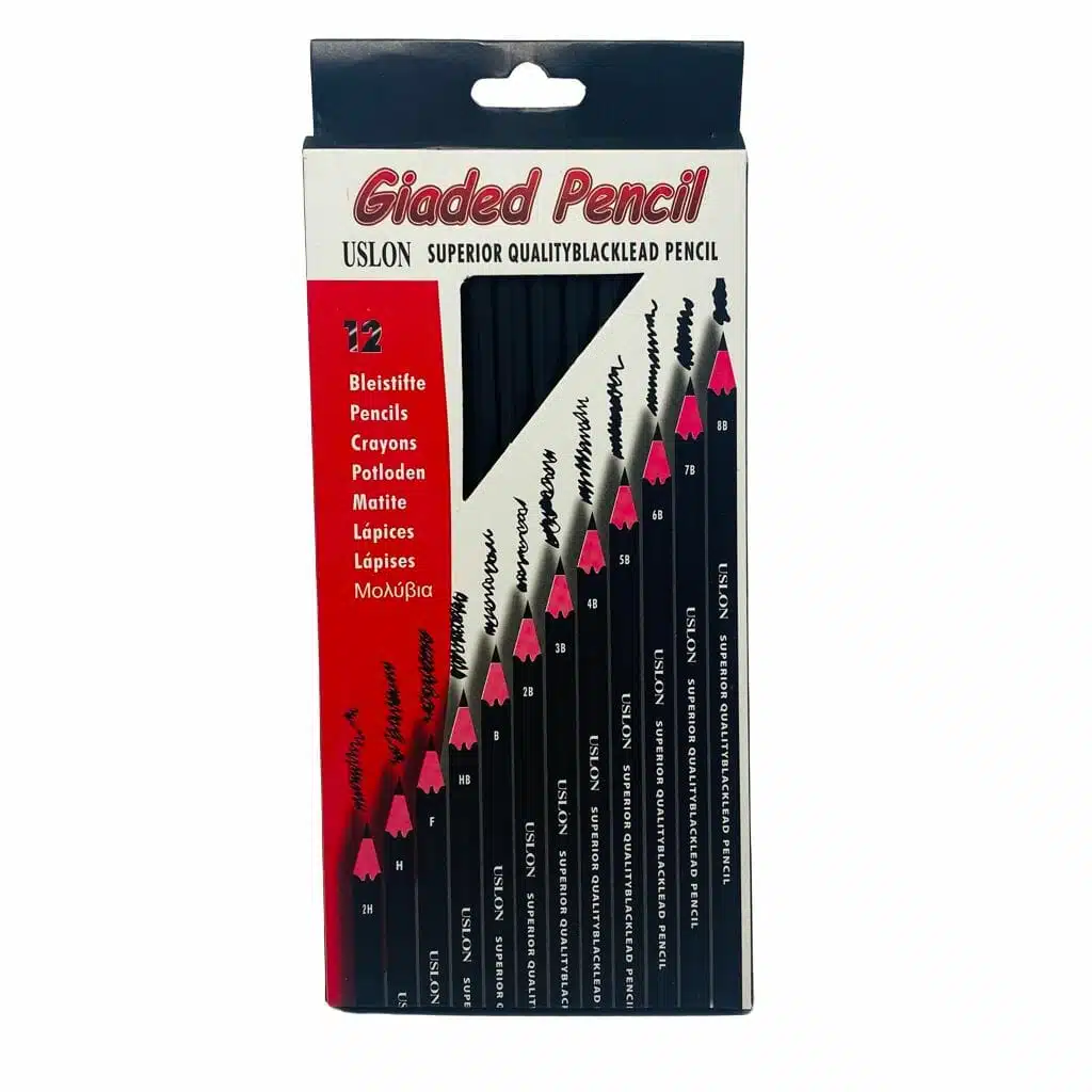 Set de 12 Lápices Grafito Uslon (Distinta Dureza) - Imagen 1
