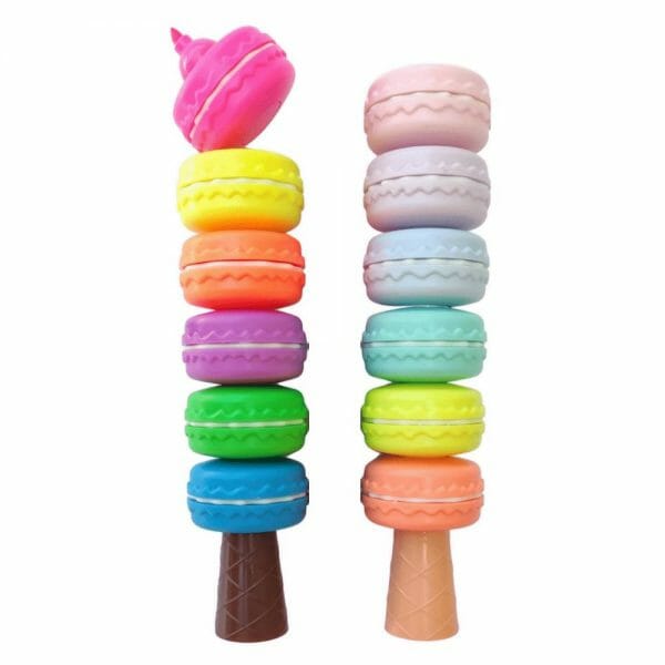 Set de 6 Mini Destacadores Forma de Macaron (Elige Tonalidad)