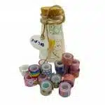Botella con 18 Mini Cintas Washi Tape + Lamina de Stickers - Imagen 2