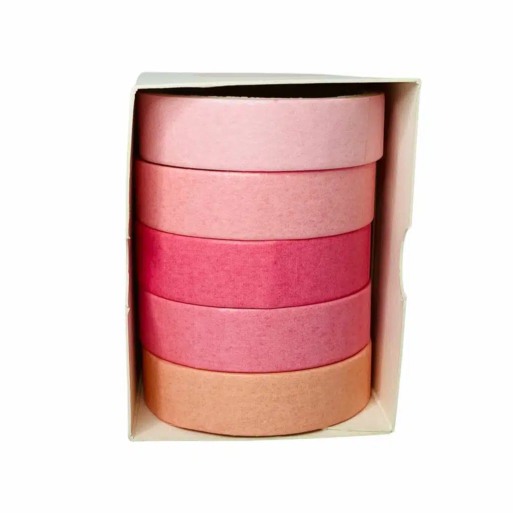Set de 5 Cintas Washi Tape Tonos Rosados - Imagen 1