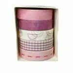 Set de 5 Cintas Washi Tape Tonos Lilas con Diseños