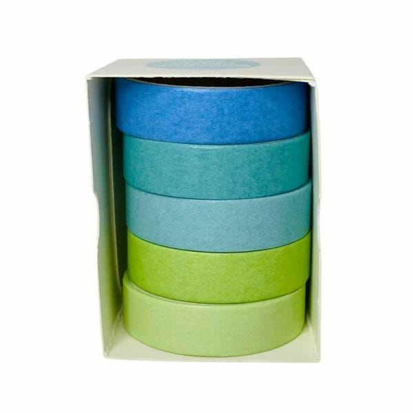 Set de 5 Cintas Washi Tape Tonos Azules y Verdes