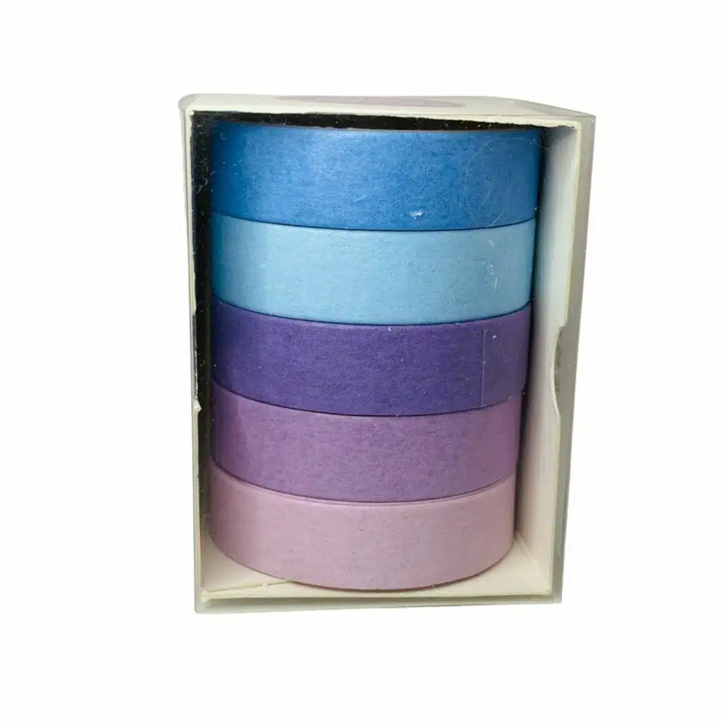 Set de 5 Cintas Washi Tape Tonos Morados y Celestes - Imagen 1