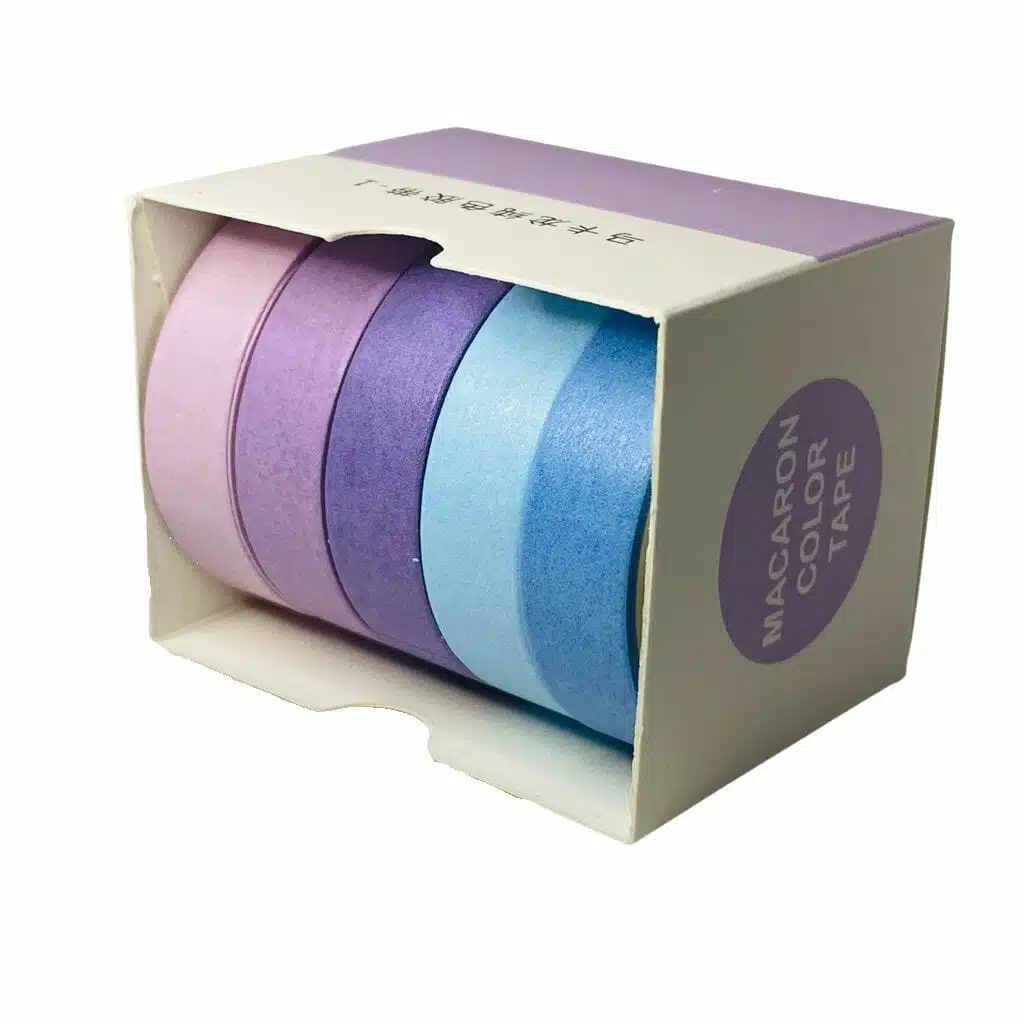 Set de 5 Cintas Washi Tape Tonos Morados y Celestes - Imagen 2