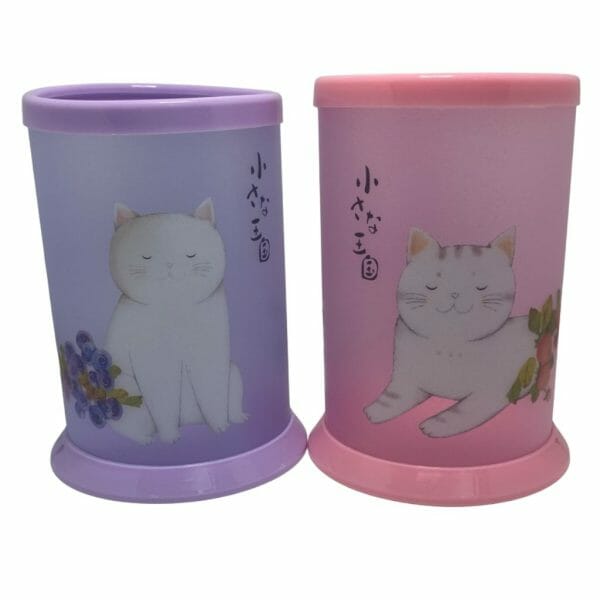 Portalápices de Mica Armable Modelo de Gatito Blanco (Elige Color)