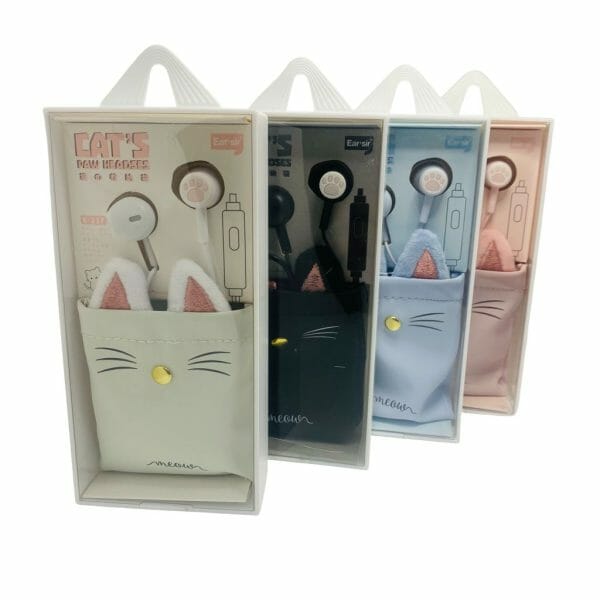Audífonos con Micrófono Diseño de Gatito (Elige Color)