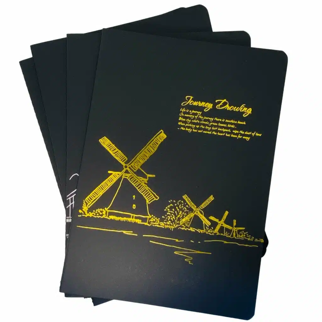 6971983400061 Libreta 38 Hojas Negras Lisas Journey Drowing (Elige Diseño) - Imagen 1